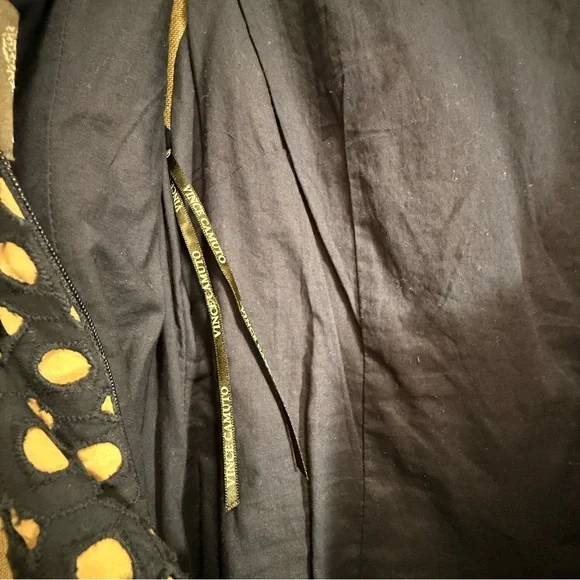 Vince Camuto Signature Pleated Eyelet Navy & Tan Sleeveless Dress, Size 12, NWT - Picture 9 of 11